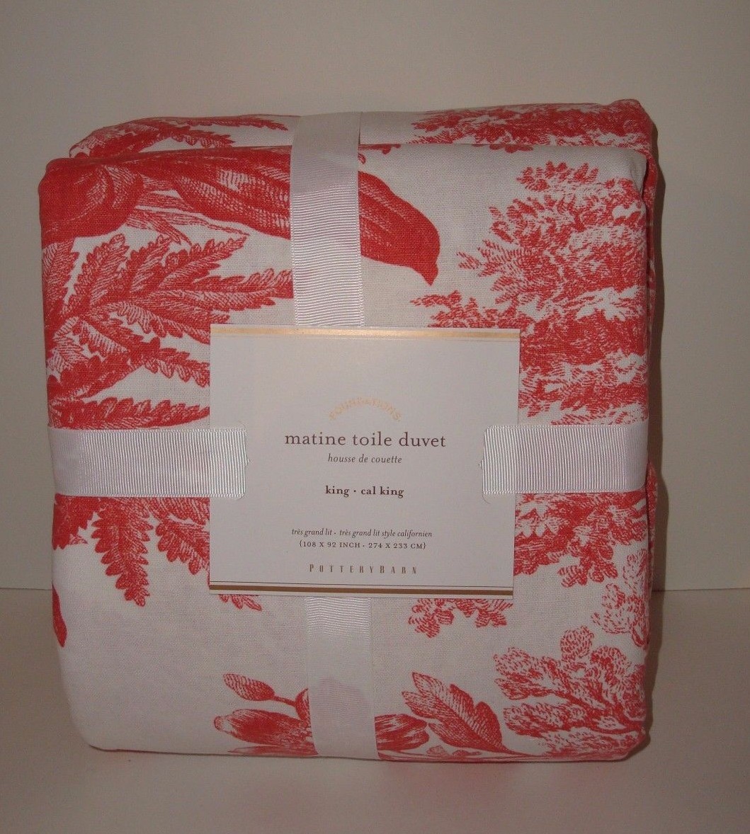 Pottery Barn Matine Toile King Duvet 2 Shams Desert Rose C Undefined