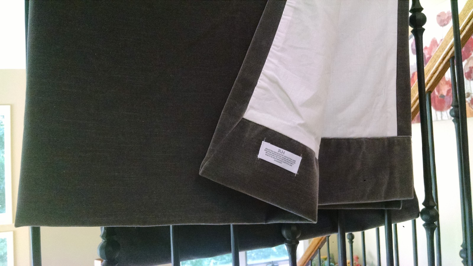 2 Graphite 50 X 108 Restoration Hardware Vintage Velvet Ds Rod Picture 1 Of 6