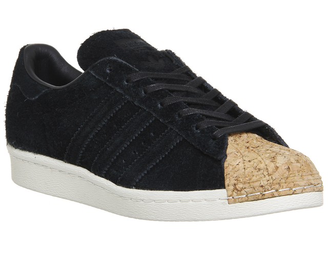 ADIDAS Superstar 80 S neri in pelle scamosciata Sughero Punta Aperta Uk 6 EUR 391/3 ADIDAS Superstar 80 S neri in pelle scamosciata Sughero Punta Aperta Uk 6 EUR 391/3