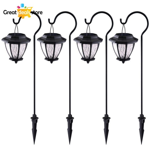 Hampton Bay 93603 Matte Black Solar Path Light 4 Pack Hampton Bay Matte Black Solar Path Light 4 Pack Outdoor Lighting Garden Yard G