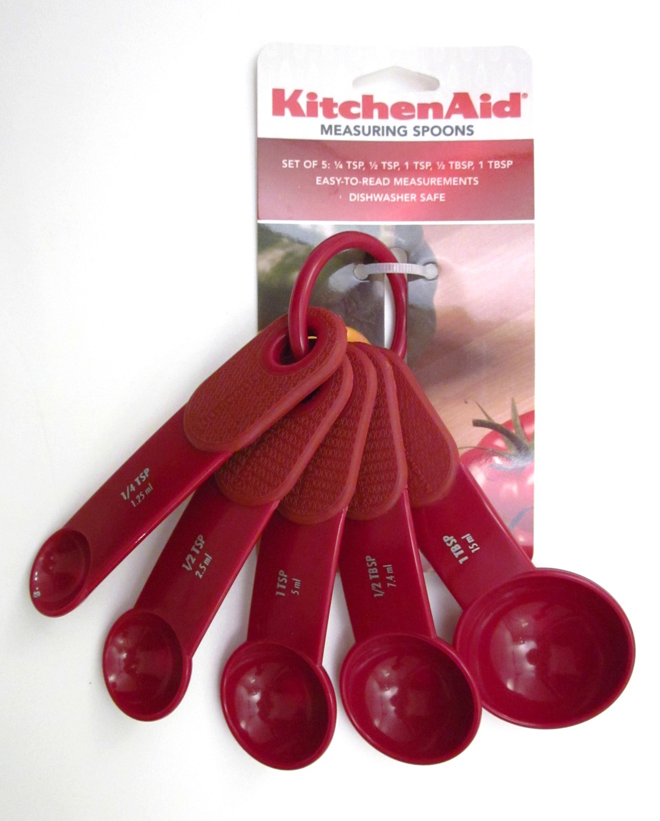 Kitchenaid Measuring Spoons Red Set Of 5 Kco57ohera Ebay Picture 1 Of 2