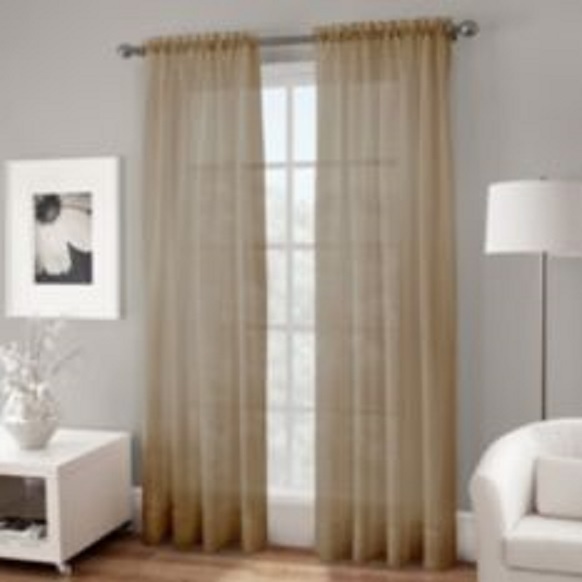 Crushed Voile Sheer Rod Pocket Window Curtain Panel Curtains Picture 1 Of