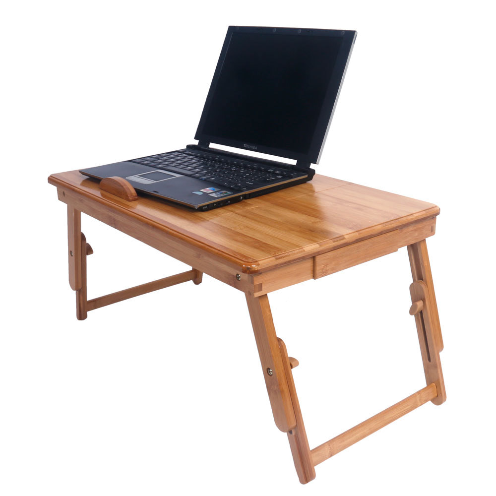 Nature Bamboo Lap Desk Adjule Breakfast Serving Bed Tray Tilting Picture 1 Of 8