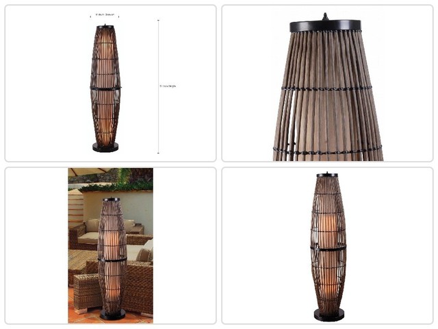Kenroy Home Biscayne 1 Light Outdoor Floor Lamp 32248rat Exotic Outdoor Floor Lamp Biscayne 51 In Rattan Weather Resistant Light