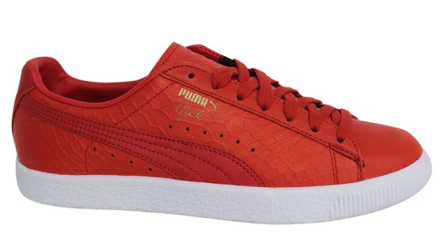 Puma Clyde vestito con lacci pelle rossa Scarpe sportive uomo 361704 03 M12 Puma Clyde vestito con lacci pelle rossa Scarpe sportive uomo 361704 03 M12