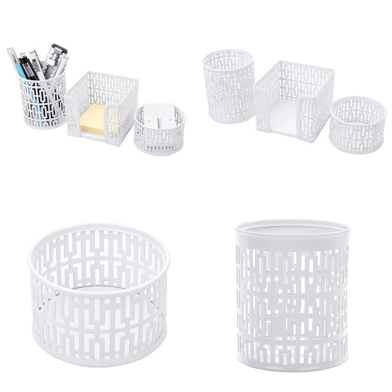 Crystallove Metal Mesh Office Desk Accessories Organizer White Style Picture 1 Of 6