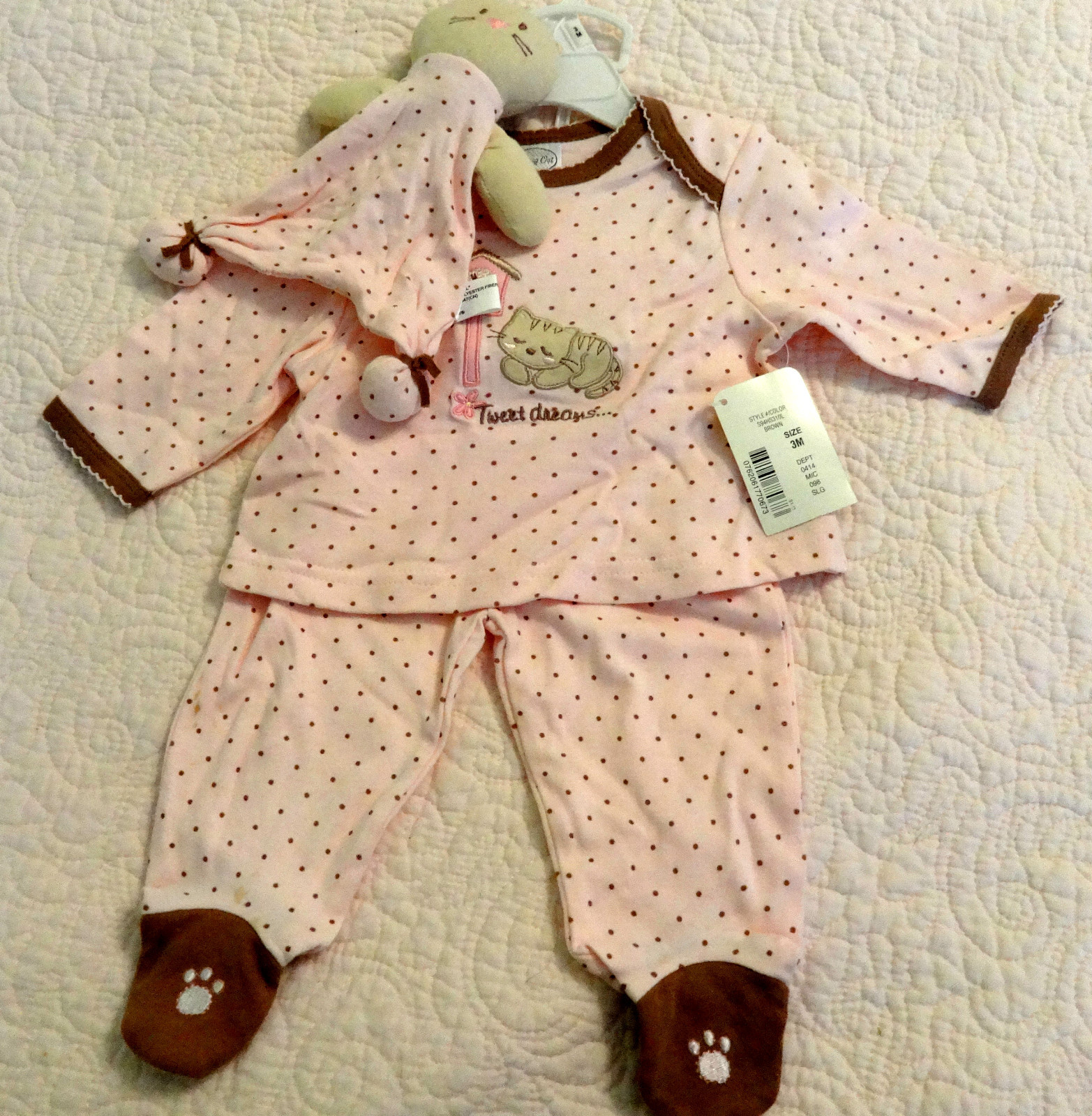 Infant Girls 3 Mo Starting Out Sleep Wear W Matching Blanket Buddy