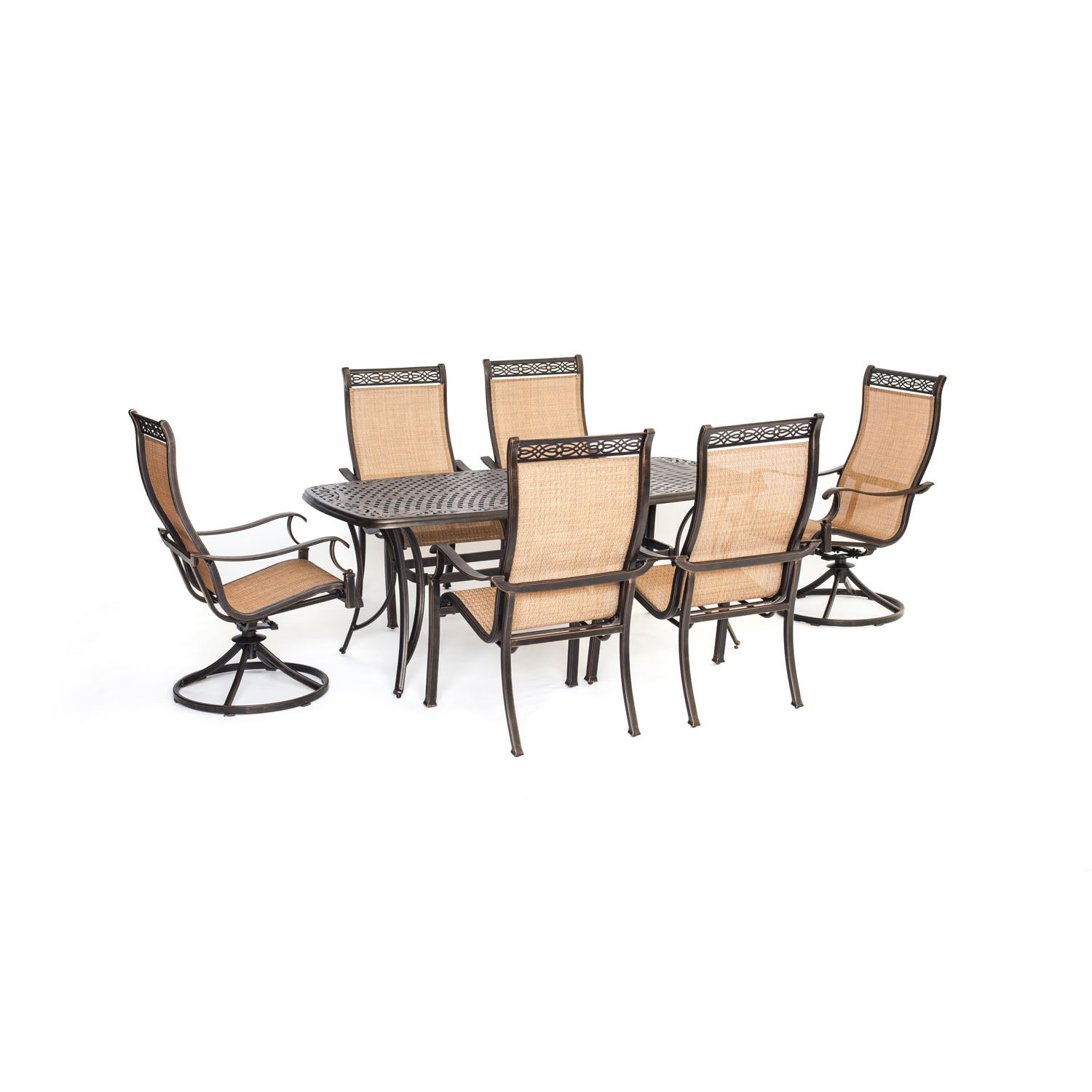 Hanover Manor 7 Piece Outdoor Dining Set Table 2 Rockers 4 Chairs 1