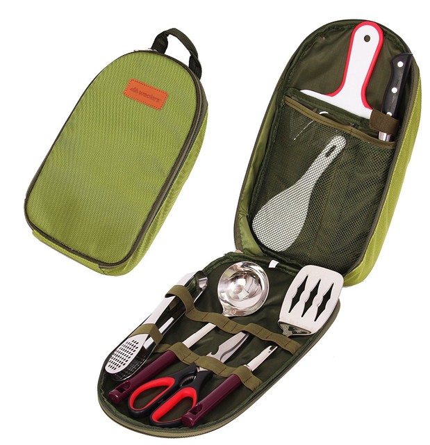Camp Kitchen Set Travel Utensil Organizer 8 Piece Portable Camping Camp Kitchen Set Travel Utensil Organizer 8 Piece Portable Camping Cookware