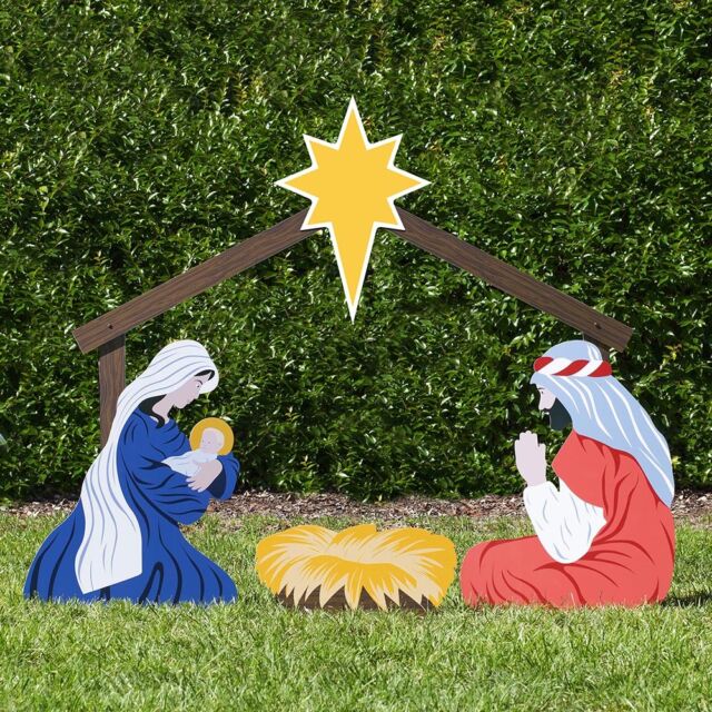 Classic Outdoor Nativity Set Holy Family Yard Scene Large Size Outdoor Nativity Holy Family Set Color