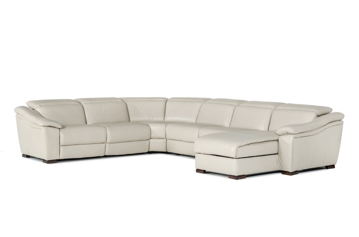 Vig Furniture Divani Casa Jasper Modern Light Grey Leather Sectional Picture 1 Of 2