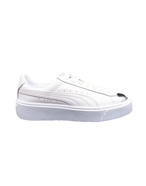 puma basket platform metallic silver puma basket platform metallic silver