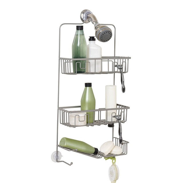 Zenna Home 2104w Bathtub And Shower Pole Caddy Ideas Zenna Home 7781nn Over The Showerhead Caddy Satin Nickel