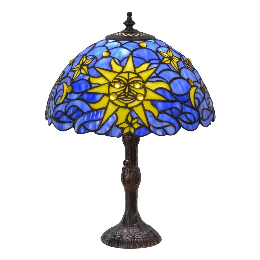 Meyda Lighting 153615 16 5 H Sun Moon Stars Stained Glass Table Picture 1 Of