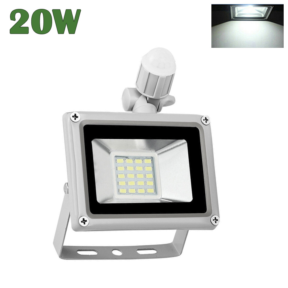 20w Led Flood Light Bulb Cool White Pir Motion Sensor Outdoor Picture 1 Of 6