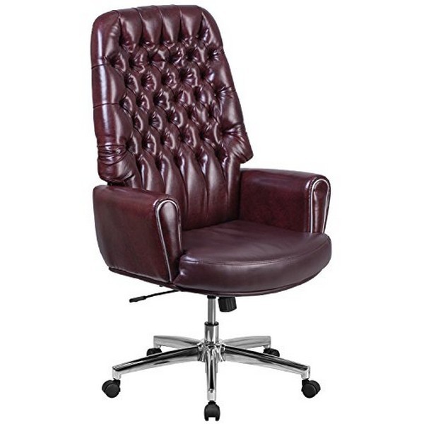Flash Furniture High Back Traditional Tufted Burdy Leather Flash Furniture High Back Traditional Tufted Burdy Leather Executive Swivel