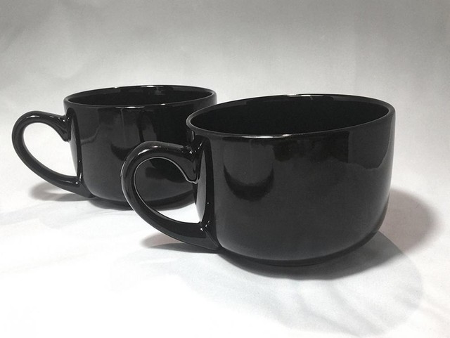 Extra Large Jumbo Latte Coffee Mug or Soup Bowl With Handle - Black ... Extra Large Jumbo Latte Coffee Mug or Soup Bowl With Handle - Black ...