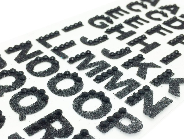 bling crystals glitter alphabet letter stickers crafts self black letter stickers