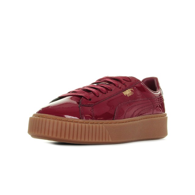 puma basket platform patent red puma basket platform patent red