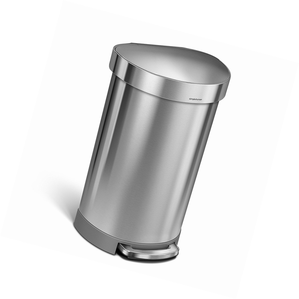 Simplehuman Semi Round Step Trash Can With Liner Rim Stainless Steel Picture 1 Of 7