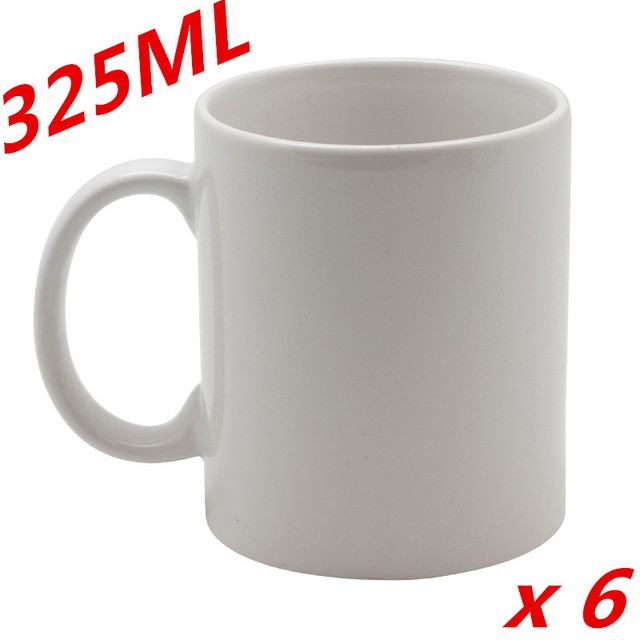 24 X 325ml Clic White Coffee Mug Ceramic Plain Mugs 6 X 325ml Clic White Coffee Mug Ceramic Plain Mugs Drinking Tea Cup W