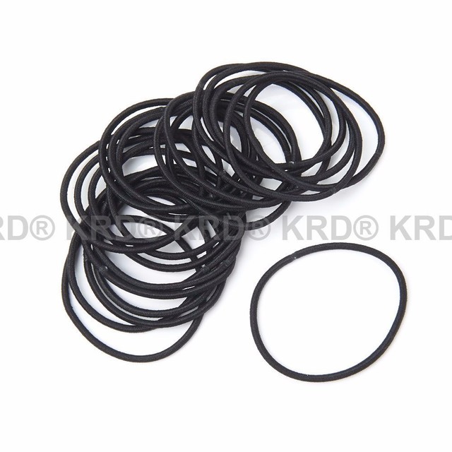 Snag Thin Elastic Hair Bands Black Bobbles Band Scol Ponytail ...