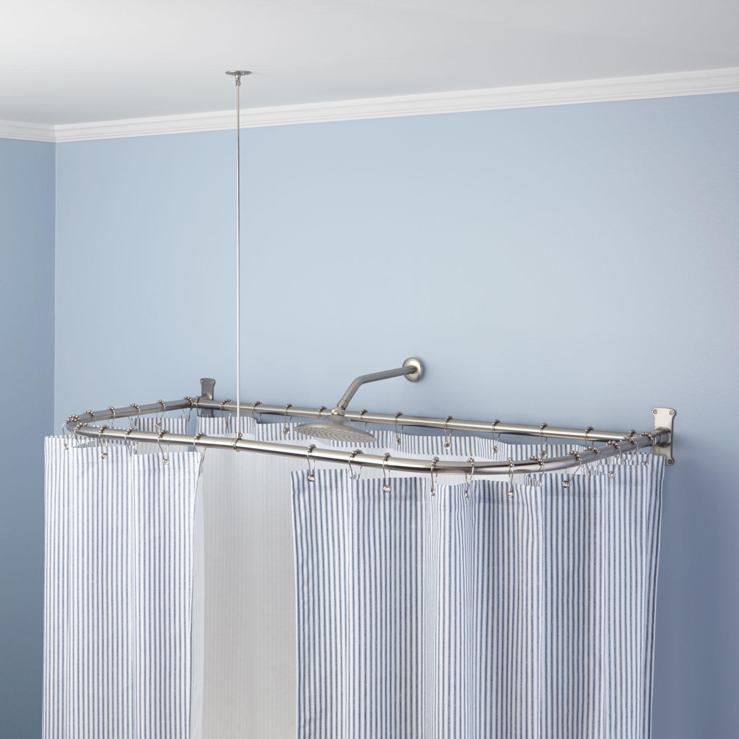 Signature Hardware D Shaped Shower Curtain Rod 54 L X 30 W In Picture 1 Of