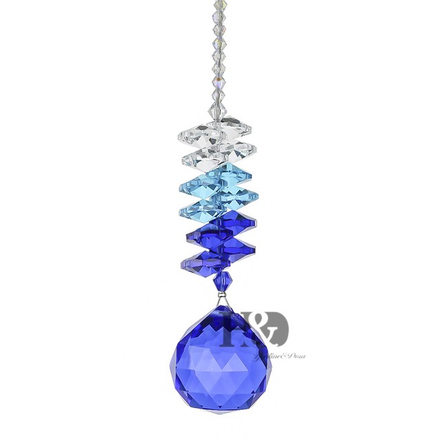 Blue 30mm Crystal Ball Chandelier Prism Ornaments Hanging Sun Blue 30mm Crystal Ball Chandelier Prism Ornaments Hanging Sun Catcher Rainbow