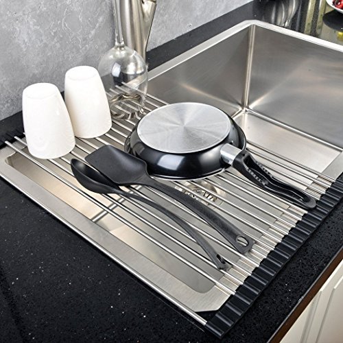 Dish Drying Rack Over The Sink Dryer Stainless Steel Tray Drainer Stainless Steel Dish Drying Rack Drainer Holder Sink Kitchen Organizer Tray Cup