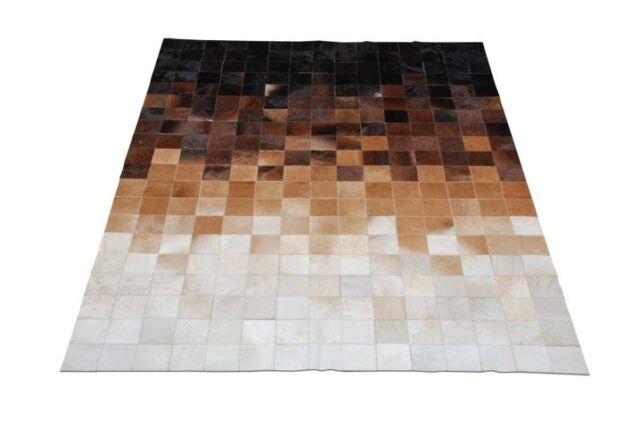 Large Cowhide Rug Patchwork Cowskin Cow Hide Leather Carpet Brown New Large Cowhide Rug Patchwork Cowskin Cow Hide Leather Carpet Brown