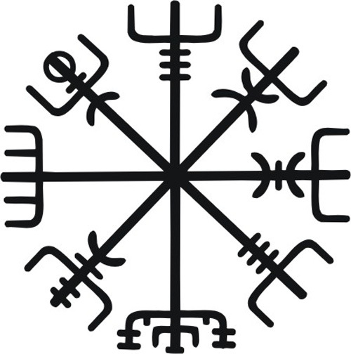 Icelandic Asatru Viking Decal Futhark Compass Rune Vegvisir Vinyl