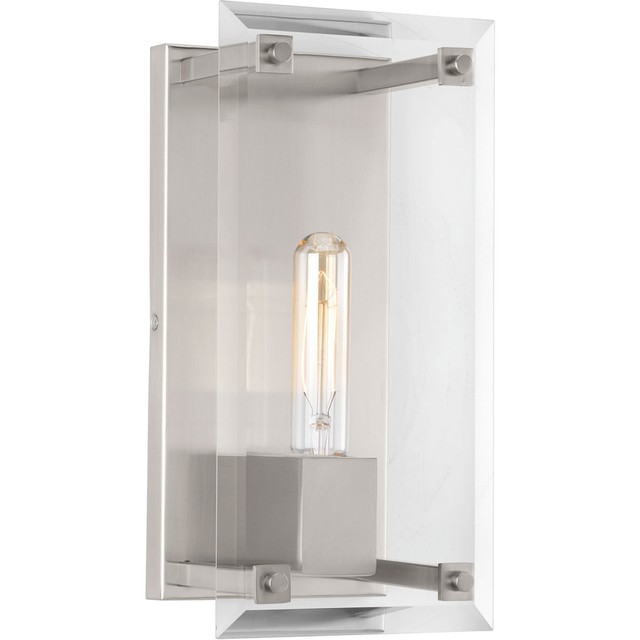 Progress Lighting P710017 009 Hobbs Brushed Nickel One Light Wall Progress Lighting P710017 009 Hobbs Wall Sconces Brushed Nickel