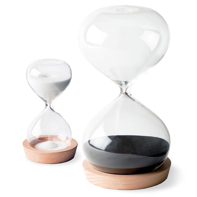 Mdesign Bathroom Vanity Glass Storage Organizer Canister Jar For Q Organice Hourglass Sand Timer Designed For Hardworking Americans 30 Minute