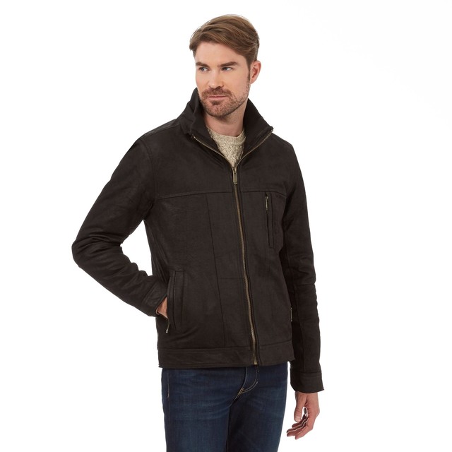 Barneys Mens Dark Brown Leather Harrington Jacket From Debenhams M Barneys Mens Dark Brown Leather Harrington Jacket From Debenhams