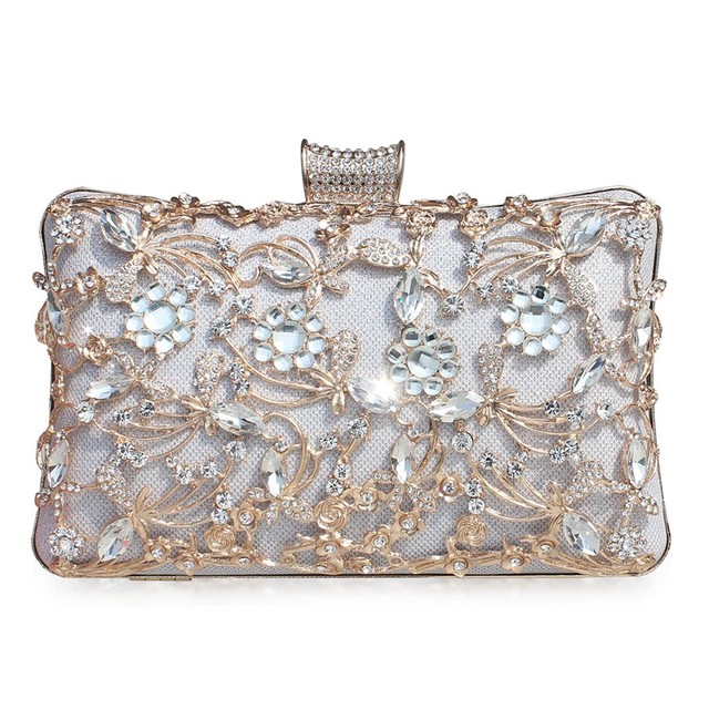 Gesu Large Womens Crystal Evening Clutch Bag Wedding Purse Bridal Gesu Large Womens Crystal Evening Clutch Bag Wedding Purse Bridal Prom Handbag