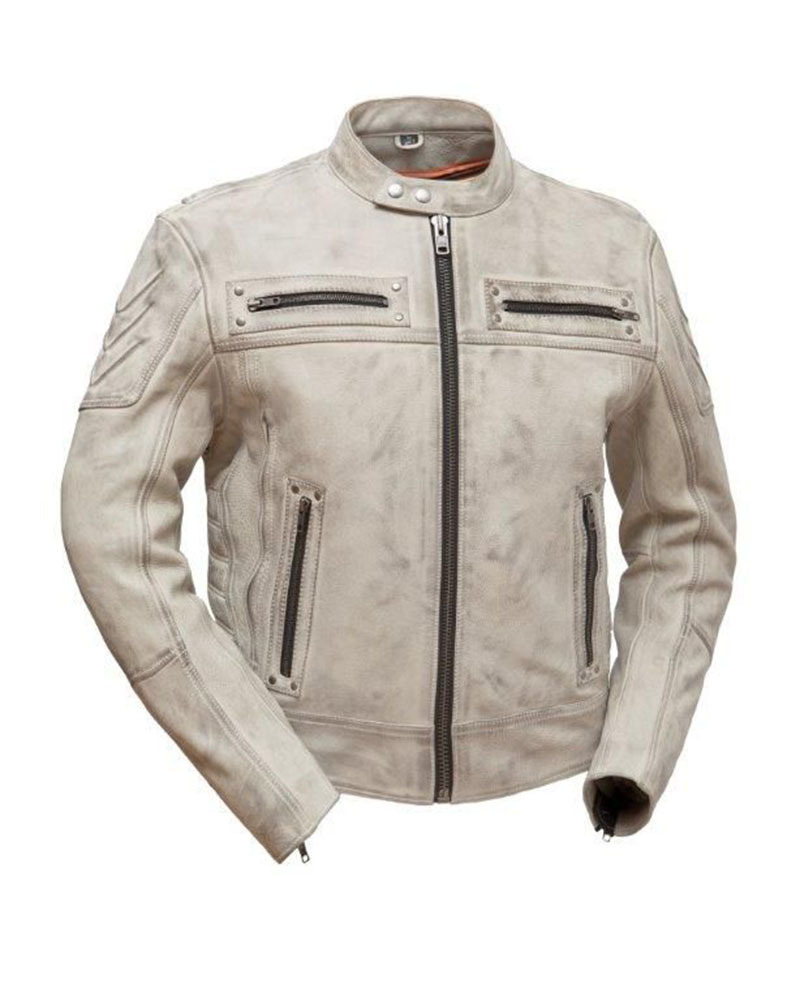 Fmc Mens Anthracite Grey Leather Vented Motorcycle Biker Scooter Picture 1 Of