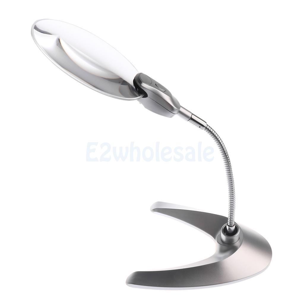 Led Illuminated Magnifying Glass Work Desk Bench Top Magnifier Lamp Picture 1 Of 9