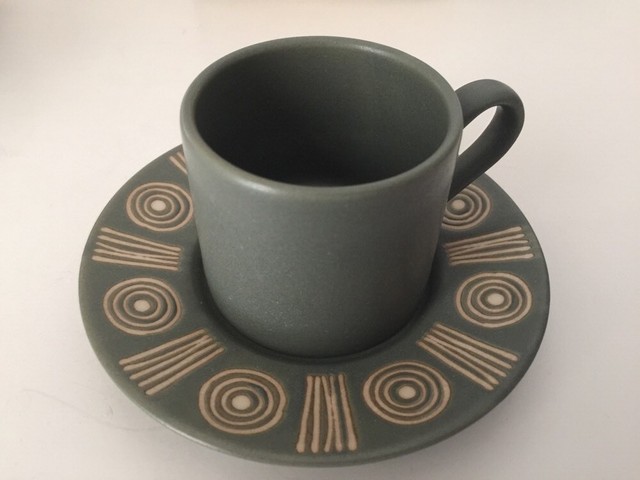 Pottery Barn Bongo Green Mugs and Saucers Set of 4 667147 Japan | eBay Pottery Barn Bongo Green Mugs and Saucers Set of 4 667147 Japan | eBay