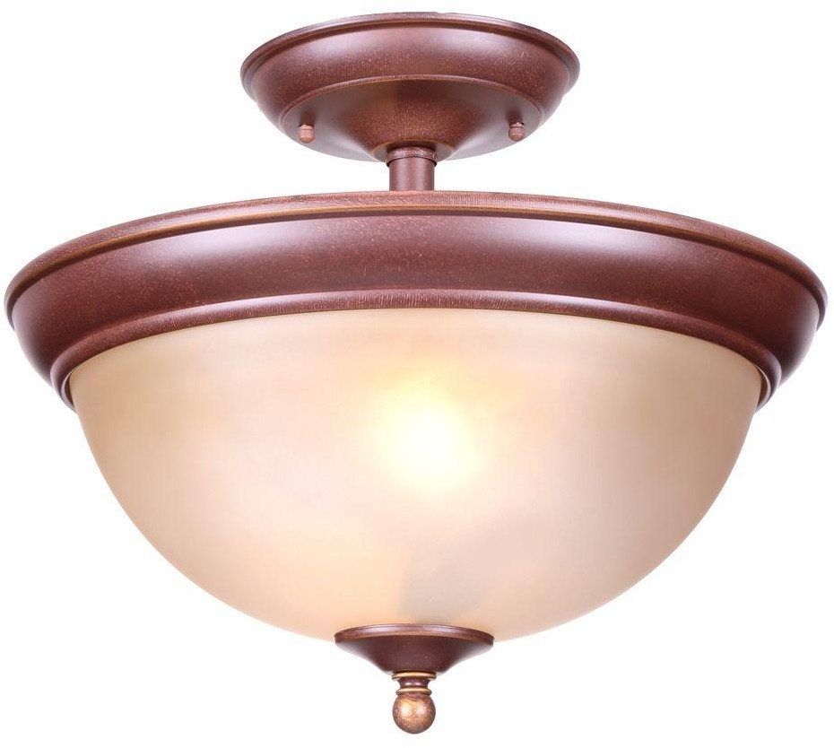 Hampton Bay Bristol Collection Nutmeg Bronze Semi Flushmount Light Picture 1 Of 7