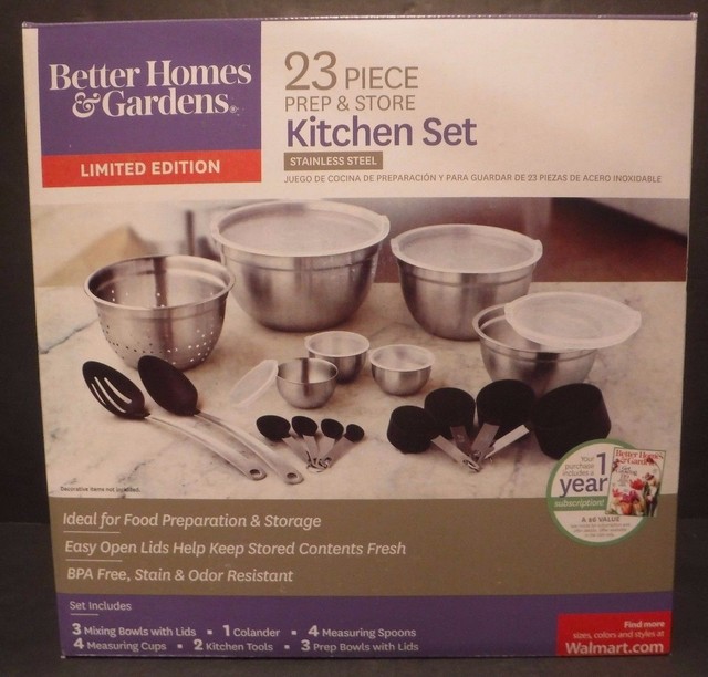 Better Homes And Gardens 23 Piece Stainless Steel Prep Kitchen Set Better Homes And Gardens 23 Piece Stainless Steel Prep Kitchen Set New