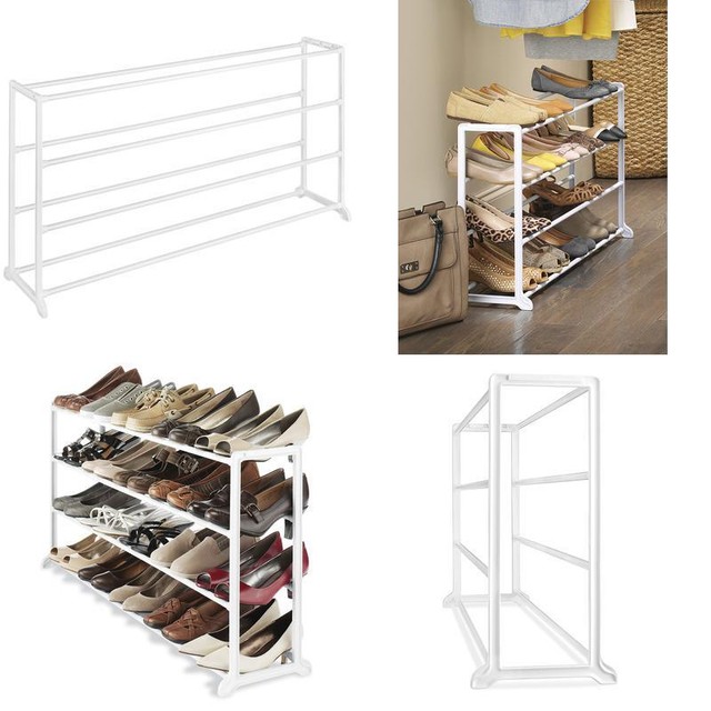 20 Pair Floor Shoe Rack Storage Stand Organizer Whitmor Closet Shoes 20 Pair Whitmor Floor Shoe Rack Storage Stand Organizer Closet Shoes Shelf Tier