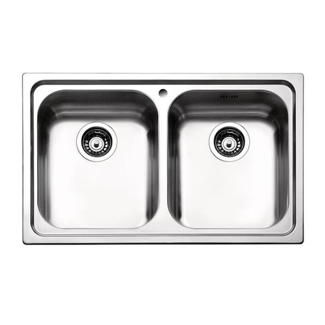 Lavello da cucina acciaio inox satinato doppia vasca incasso Apell ... Lavello da cucina acciaio inox satinato doppia vasca incasso Apell ...