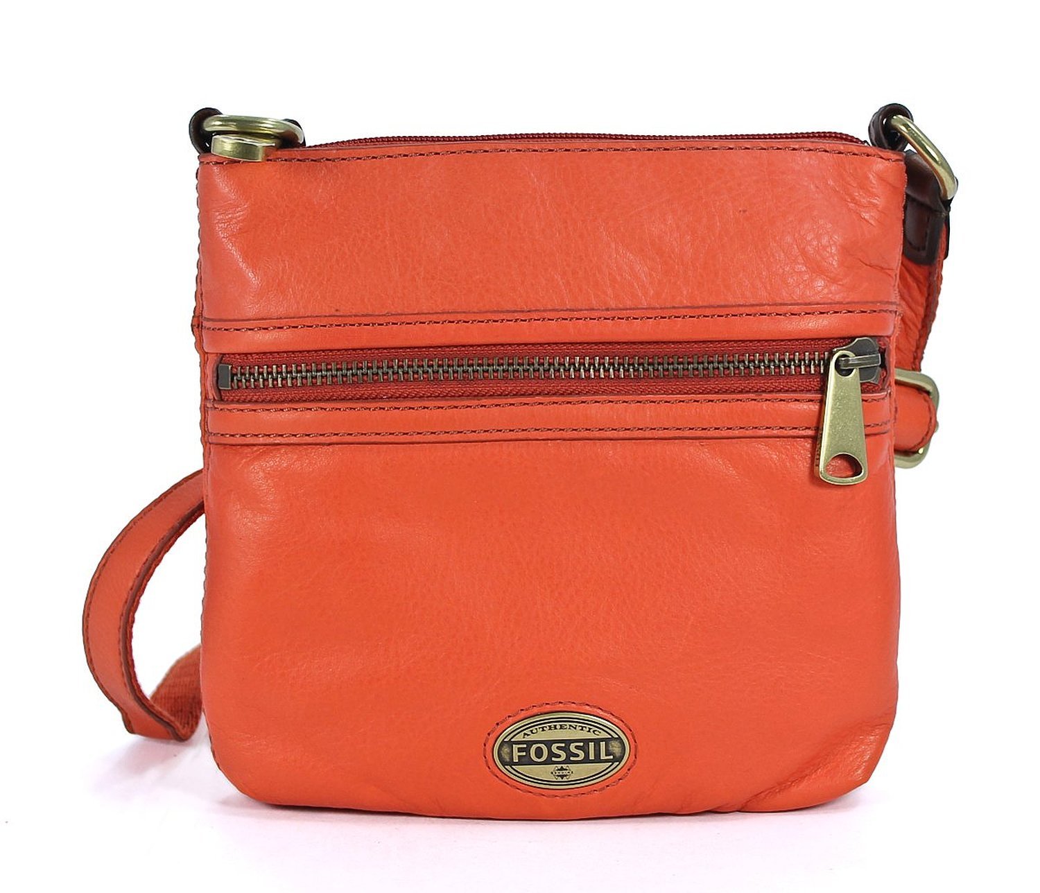 Fossil Explorer Leather Mini Bright Orange Crossbody Handbag Ebay Picture 1 Of 3