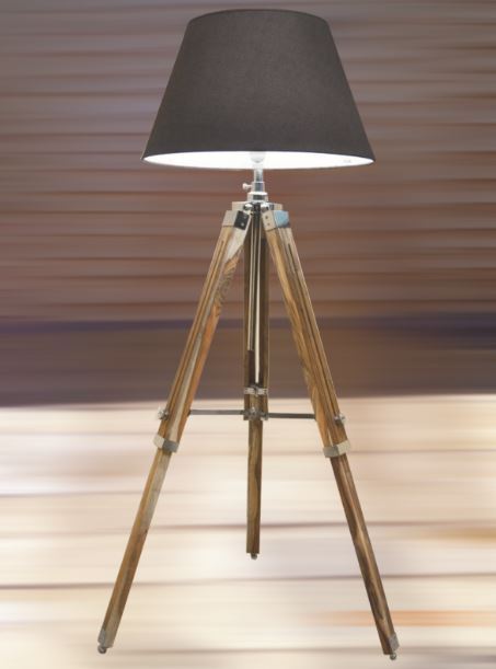 Nautical Tripod Retro Stylish Teak Wooden Floor Lamp Vintage Home ... Nautical Tripod Retro Stylish Teak Wooden Floor Lamp Vintage Home ...