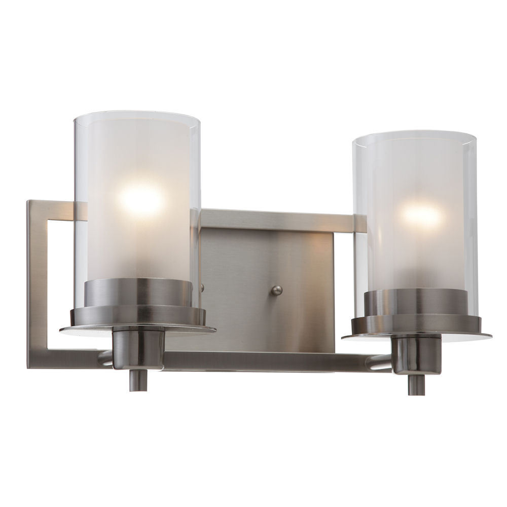 Designers Impressions Juno Satin Nickel 2 Light Wall Sconce Picture 1 Of