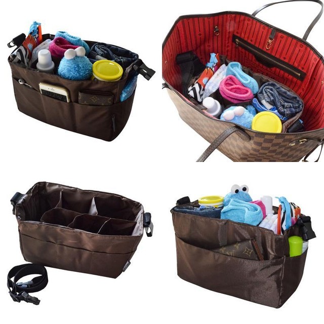Diaper Bag Insert Organizer For Stylish Moms Brown More Color Mommy Daddy Me Diaper Bag Insert Organizer For Stylish Moms 12 Pockets Tote