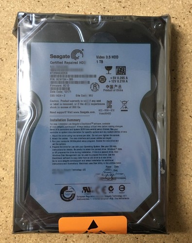 Seagate 1TB Internal HDD 3.5/" SATA ST31000322CS VIDEO 1000GB FACTORY SEALED