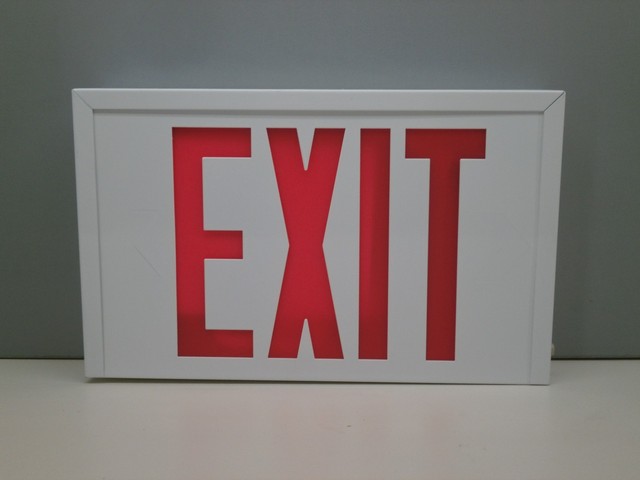 Cooper Lighting Sure Lites Emergency Exit Sign Slx70rwh Led Cooper Sure Lites Slx70rwh Emergency Self Ed Led Steel Exit Sign 120 277v