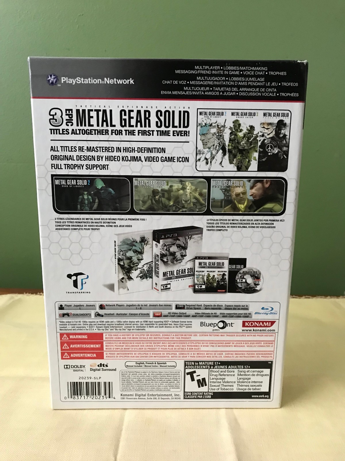 Metal Gear Solid Hd Collection Limited Edition Sony Metal Gear Solid Hd Collection Limited Edition Sony