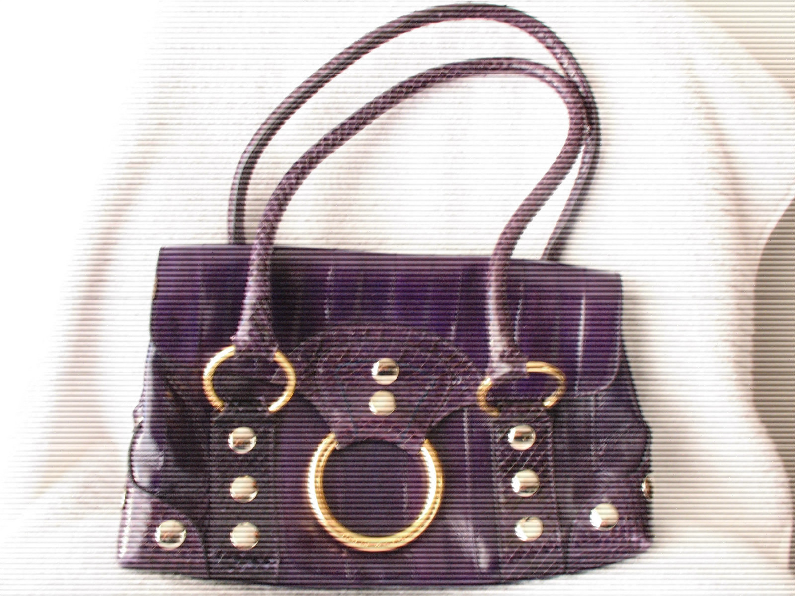 Dolce Gabbana Truly Purple Snakeskin And Leather Purse Ebay Picture 1 Of 9